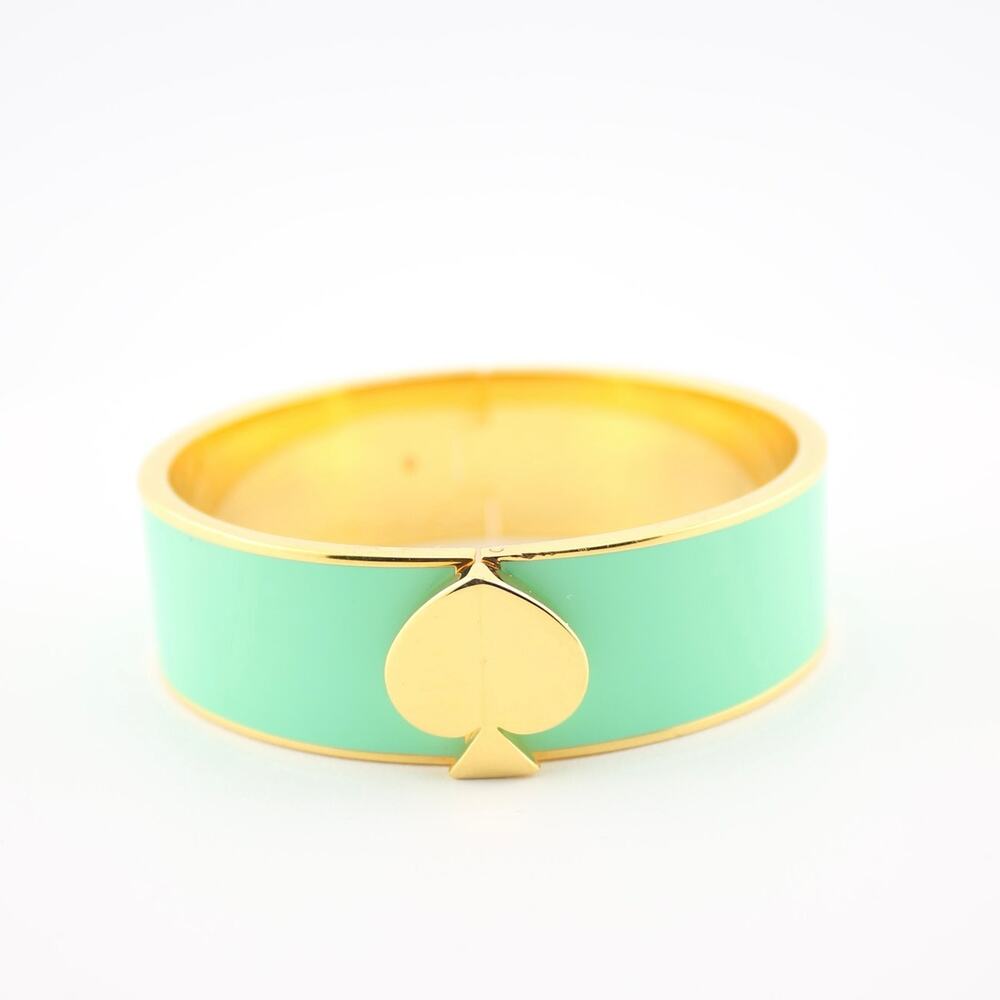 Kate Spade New York Heritage Spade Mint Enamel Gold Bangle Bracelet